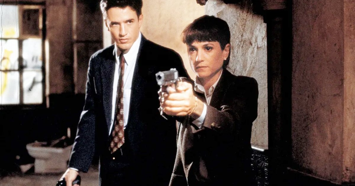 Dermot Mulroney and Holly Hunter in Copycat